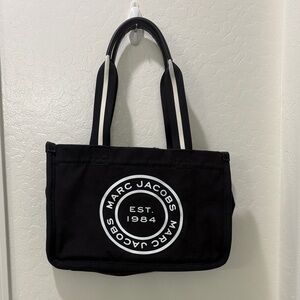Marc Jacobs Black Tote Bag with White Logo